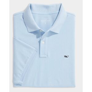 ~ Vineyard Vines Small Heritage Polo Shirt Light Blue Short Sleeves Whale Cotton